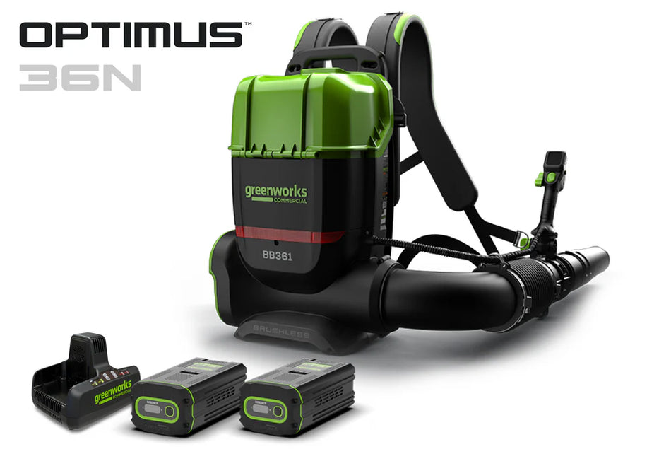 82V OPTIMUS 36N Dual-Port Backpack Blower with (2) 8Ah Batteries and Dual Port Charger | BB361-82DP