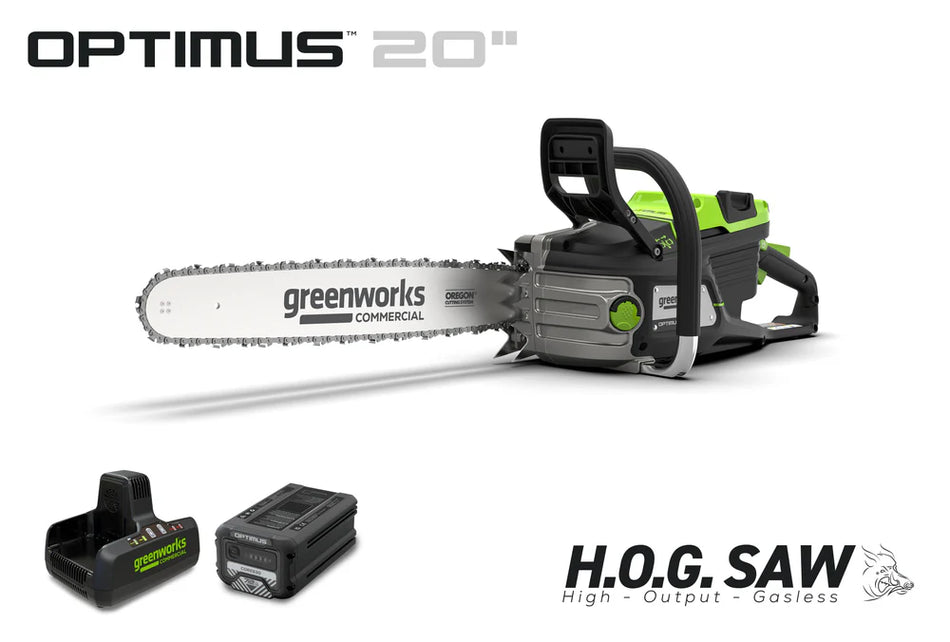 82V OPTIMUS HOGSAW 5.0kw 20" Chainsaw Kit with CORE530 Battery & DP Charger | OCS800-C5DP-20