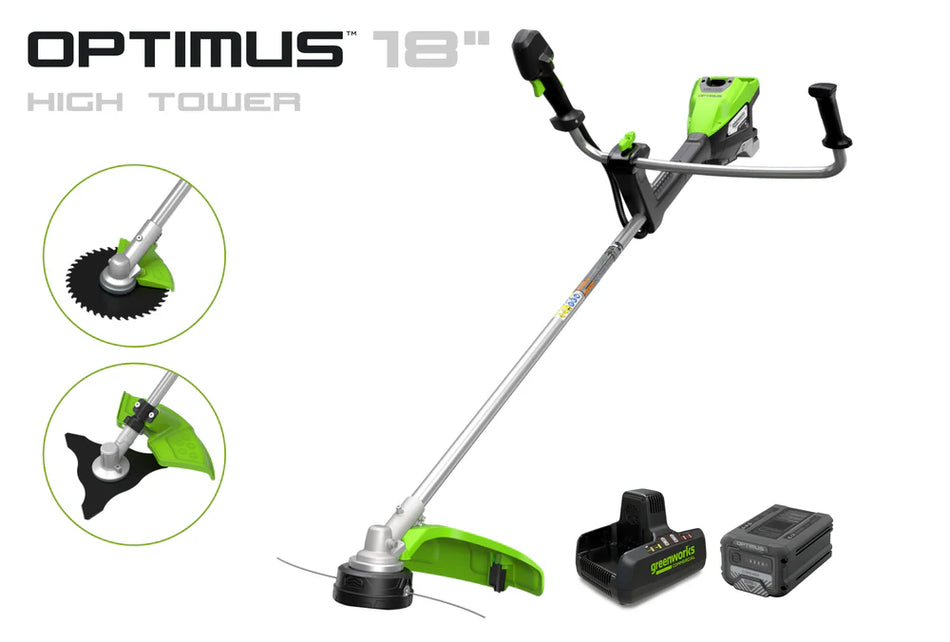 82V OPTIMUS 2.0kW 18" String Trimmer Brush Cutter Kit | TB201H-C4DP