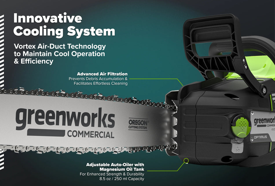 82V OPTIMUS 3.0 kW Chainsaw Powerhead with CORE400 Battery & DP Charger | OCS500-C4DP