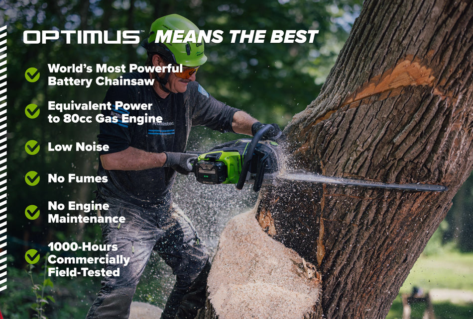 82V OPTIMUS HOGSAW 5.0kw 28" Chainsaw Kit with CORE530 Battery & DP Charger | OCS800-C5DP-28