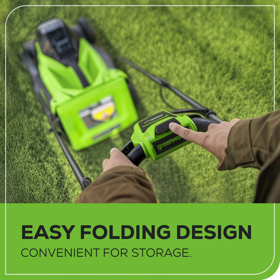 24V 13" Cordless Battery Brushless Push Lawn Mower w/ 4.0Ah Battery & Charger