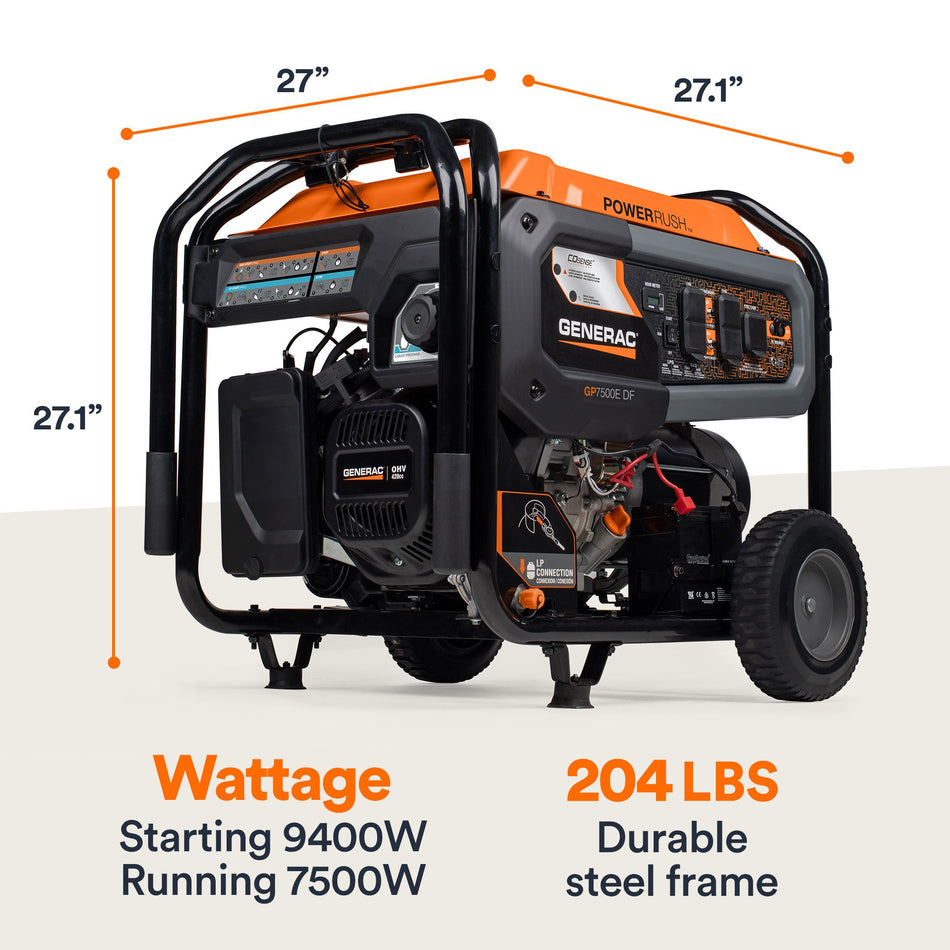 Portable Generator, 7500W | Dual Fuel | With COsense