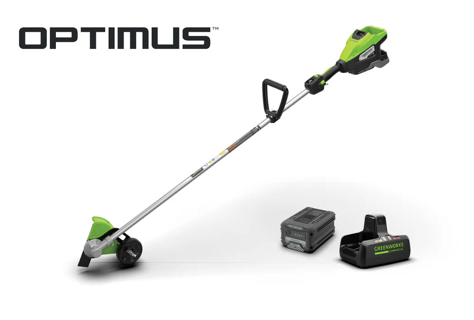 82V OPTIMUS 8" 1.6kW Straight Shaft Edger with CORE400 Batteries and Dual Port Charger | ES161-C4DP