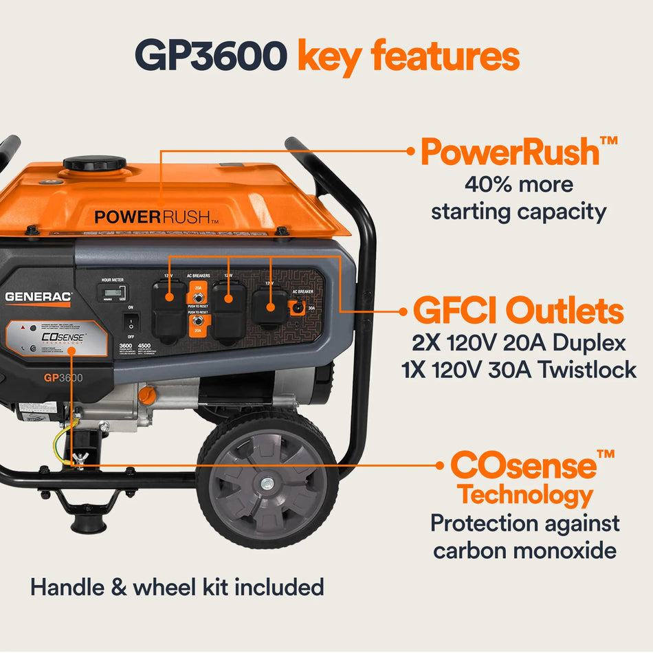 Portable Generator, 3600W | With COsense | 49ST