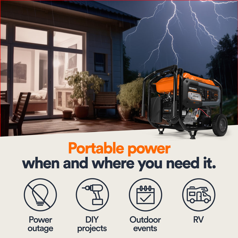 Portable Generator, 8000 | Electric Start with Cord | 49ST
